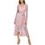 Kensie | Kensie Womens Metallic Surplice Midi Dress, 颜色Pink