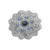 颜色: Blue, 2028 | Crystal Silver-Tone Flower Brooch