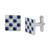 颜色: Blue, Blackjack | Men's Cubic Zirconia Checkerboard Square Cufflinks in Stainless Steel