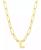 颜色: Gold- L, ADORNIA | Tarnish Resistant 14K Gold-Plated Mini Initial Paperclip Chain Necklace