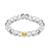 商品第11个颜色Howlite/Gold, Macy's | Genuine Stone Bead Stretch Bracelet with Silver Plate or Gold Plate Bead Accent