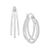 商品Essentials | Triple Point Oval Click Top Hoop Earring in Silver Plate or Gold Plate颜色Silver