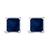 颜色: blue sapphire | white, Haus of Brilliance | 14K Gold 5x5MM Princess Cut Gemstone Solitaire Stud Earrings