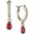 商品Givenchy | Silver-Tone Pavé Crystal Drop Hoop Earrings颜色Red