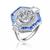 颜色: sapphire blue, Genevive | Sterling Silver White Gold Plated with Baguette and Round Cubic Zirconia Modern Ring