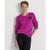 商品第4个颜色Bright Fuchsia, Ralph Lauren | 女式 纽扣饰边绞花针织毛衣