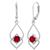 颜色: ruby, MAXCOLOR | Sterling Silver Genuine or Created 5mm Gemstone Dangle Leverback Earrings