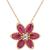 商品第1个颜色Ruby, Macy's | Ruby (1-1/5 ct. t.w.) & White Topaz (1/6 ct. t.w.) Flower 18" Pendant Necklace in 14k Gold-Plated Sterling Silver (Also in Emerald)
