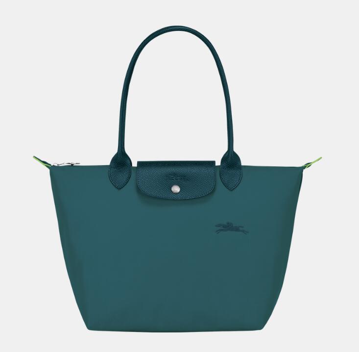 颜色: 孔雀�蓝, Longchamp | 珑骧女士Le Pliage Green 系列小号长柄织物可折叠手提单肩斜挎饺子包 L2605（香港仓发货）