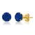 颜色: created blue sapphire, MaxColor | 14k Yellow Gold 6MM Round Stud Gemstone Earrings