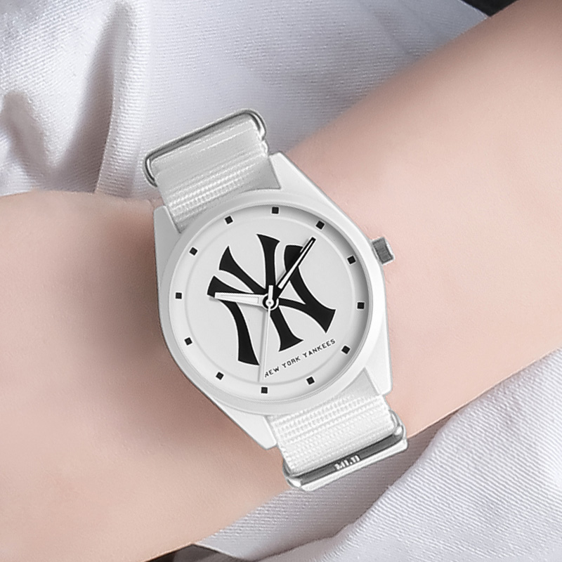 商品MLB | MLB美职棒纽约潮流时尚手表中性男士女士学生石英表TP019颜色珍珠白