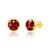 颜色: created ruby, MAX + STONE | 14k Yellow Gold Roped Halo Round-Cut Gemstone Stud Earrings (8mm)