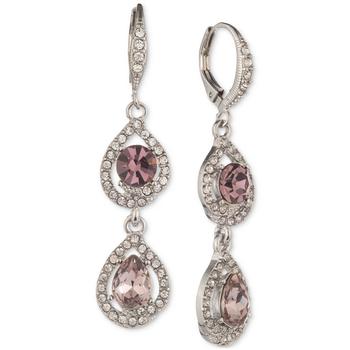 商品Givenchy | Crystal Pear-Shape Double Drop Earrings 颜色Purple