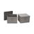 商品第1个颜色Silver-Tone, Household Essentials | Square Storage Box with Lid, Breathable Canvas Sides with Sturdy Sides, Set of 2