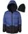 颜色: French Blu, Ixtreme | Big Boys Colorblocked Full-Zip Hooded Puffer Jacket with Ribbed-Knit Beanie