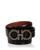 color Nero, Salvatore Ferragamo | Men's Double Gancini Buckle Leather Belt