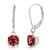 颜色: garnet, MaxColor | Solid 10K White Gold Cushion Cut Dangle Gemstone Leverback Earrings