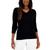 商品Karen Scott | Women's Cable V-Neck Long Sleeve Sweater, Created for Macy's颜色Deep Black