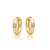 颜色: yellow gold created opal, MAX + STONE | 14k White or Yellow Gold Small 2.5MM Round Gemstone Huggie Hoop Earrings