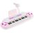 颜色: pink, Hivvago | Multifunctional 37 Electric Keyboard Piano with Microphone