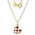 颜色: Red, Macy's | Enamel Heart Checkerboard Pattern Pendant Necklace in 14k Gold-Plated Sterling Silver, 13" + 2" extender