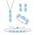 颜色: Blue Topaz, Macy's | 5-Pc. Set Amethyst (4-5/8 ct. t.w.) & Lab-Grown White Sapphire (3/4 ct. t.w.) Ring, Pendant Necklace, Bracelet, & Stud Earrings in Sterling Silver (Also in Additional Gemstones)