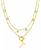 颜色: Gold- T, ADORNIA | Tarnish Resistant 14K Gold-Plated Confetti and Paperclip Layered Initial Toggle Necklace