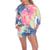 颜色: Pink, White Mark | Women's Tie Dye Lounge Top Shorts Set, 2-Piece