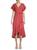 商品Max Studio | Print Ruffle Wrap Dress颜色RED