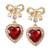 商品Charter Club | Bow & Crystal Heart Drop Earrings, Created for Macy's颜色Red