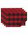 颜色: Red, Design Imports | Design Import Reversible Gingham - Buffalo Check Placemat Set