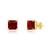 颜色: created ruby, MAX + STONE | 14k Yellow Gold Solitaire Princess-Cut Gemstone Stud Earrings (7mm)
