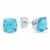 颜色: swiss blue topaz, MAX + STONE | Sterling Silver 6MM Cushion Cut Checkerboard Gemstone Stud Earrings