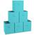 颜色: Teal, Ornavo Home | Foldable Storage Cube Bin with Dual Handles- Set of 6