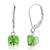 颜色: peridot, MaxColor | Solid 10K White Gold Cushion Cut Dangle Gemstone Leverback Earrings
