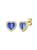 颜色: Blue, Rachel Glauber | Young Adult 14k Yellow Gold Plated With Colored Cubic Zirconia Heart Stud Earring