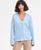 颜色: Light Sea Turquoise, On 34th | Women's Saddle Sleeve V-Neck Cardigan, Macy's Exclusive