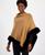 颜色: Vicuna/Anne Black, Anne Klein | Women's Faux Fur Trim Poncho Cape