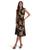 Ralph Lauren | Floral Bubble Crepe Cap-Sleeve Dress, 颜色Black/Tan/Multi