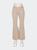 color Brown, ROSETTA GETTY | Pull On Cropped Flare Pant Multi Brown