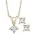 商品Macy's | Princess-Cut Diamond Pendant Necklace and Earrings Set in 10k White or Yellow Gold (1/4 ct. t.w.)颜色Yellow Gold