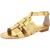 商品Ralph Lauren | Lauren Ralph Lauren Womens Elianna Leather Caged Gladiator Sandals颜色Gold Metallic