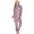商品NYC Underground | NYC Underground Women's Printed Holiday One-Piece Hooded Pajamas颜色Purple Multi