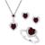 商品第6个颜色GARNET, Macy's | 3-Pc. Set Amethyst (3-1/3 ct. t.w.) & Lab-Created White Sapphire (3/4 ct. t.w.) Heart Pendant Necklace, Ring, & Stud Earrings in Sterling Silver (Also in Additional Gemstones)