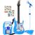 颜色: electric blue, Best Choice Products | Kids Electric Musical Guitar Toy Play Set w/ 6 Demo Songs, Whammy Bar, Microphone, Amp, AUX