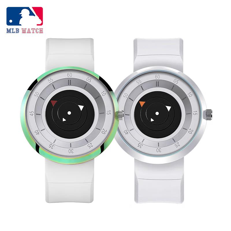 商品MLB | 潮流创意个性无指针概念防水石英表女手表NY002-3颜色白色套装