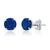 颜色: created blue sapphire, MaxColor | 14k White Gold 6MM Round Stud Gemstone Earrings