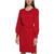 商品Calvin Klein | Calvin Klein Womens Metallic Midi Sweaterdress颜色Rouge
