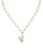 颜色: V, Ettika Jewelry | Paperclip Link Chain Initial Pendant Necklace in 18K Gold Plated, 18"