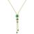 颜色: Emerald, Macy's | Sapphire (3/4 ct. t.w.) & Diamond (1/6 ct. t.w.) Triple Halo Lariat Necklace in Gold-Plated Silver, 16" + 2" extender (Also in Ruby & Emerald)